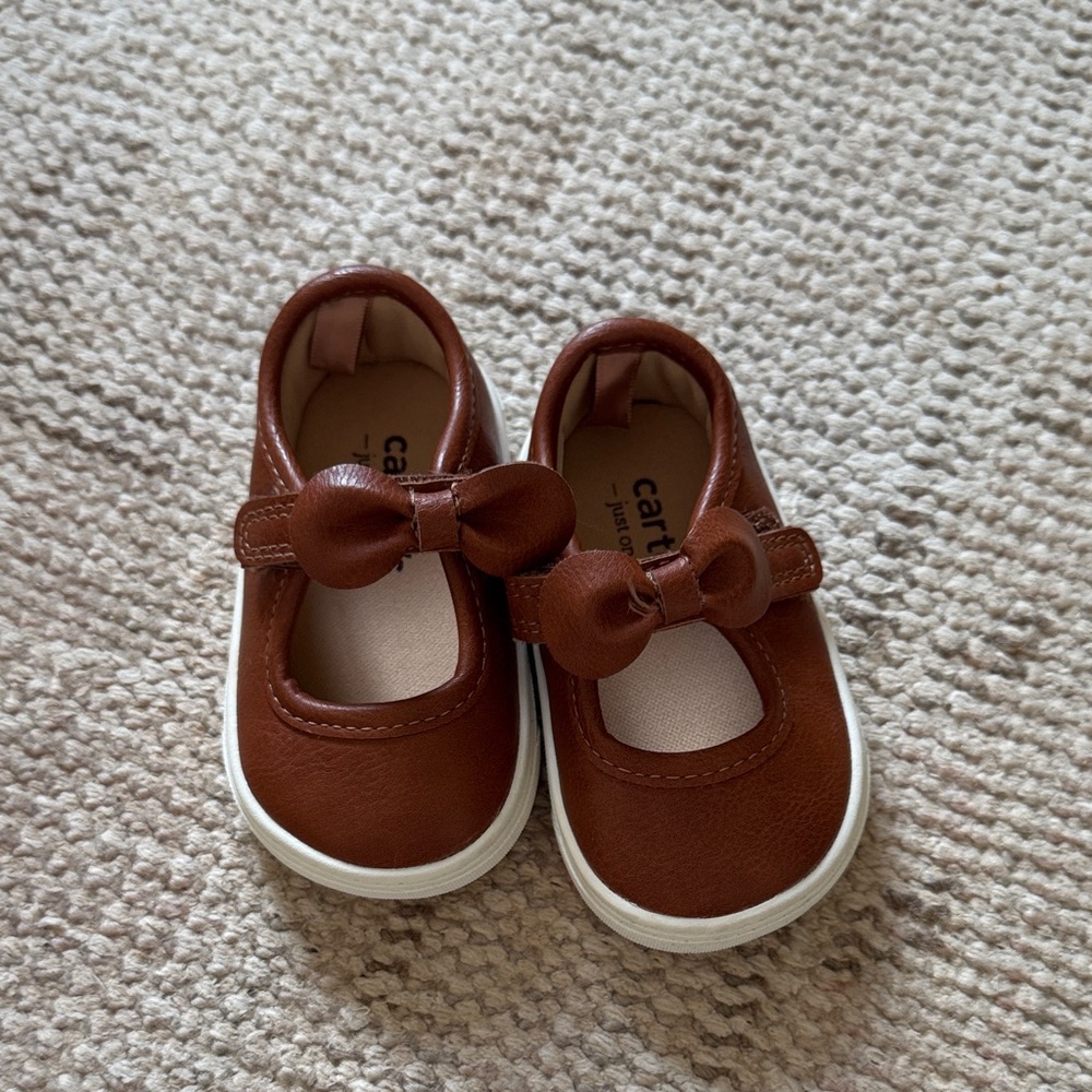 Carter's Brown Dress Shoes with Bow Accent